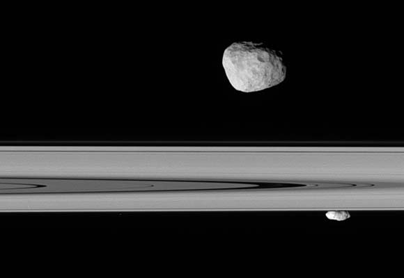 Saturn's Moons Janus and Prometheus