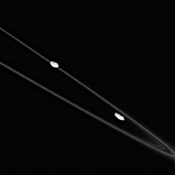 Saturn's Moons Prometheus and Pandora
