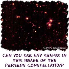 Can you see any shapes in this image of the Perseus constellation?